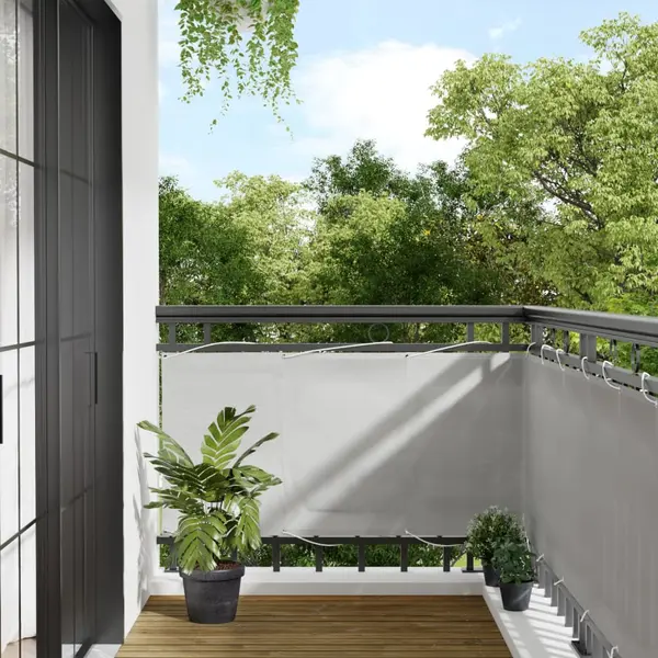 Gossi paravan de balcon gri deschis 75x400 cm 100% poliester oxford