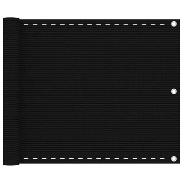 Gossi paravan de balcon, negru, 75x500 cm, hdpe