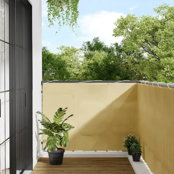 Gossi paravan de balcon, nisipiu, 120x400 cm, 100% poliester oxford