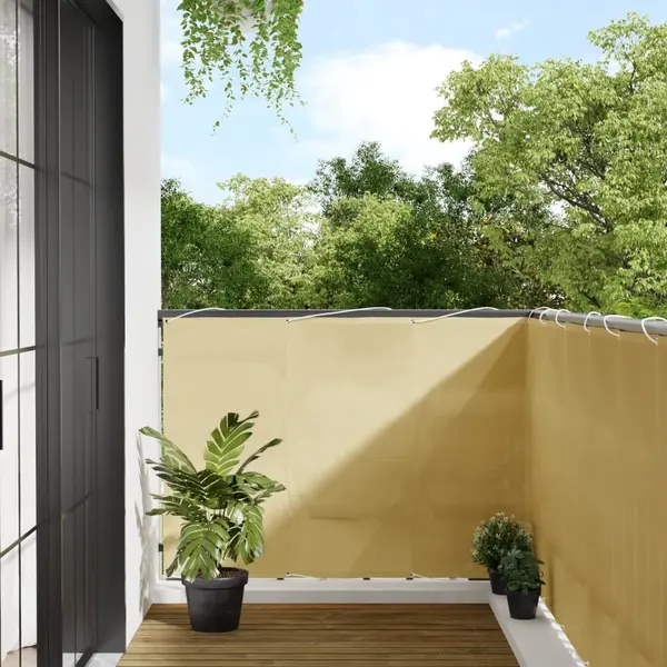 Gossi paravan de balcon, nisipiu, 120x500 cm, 100% poliester oxford