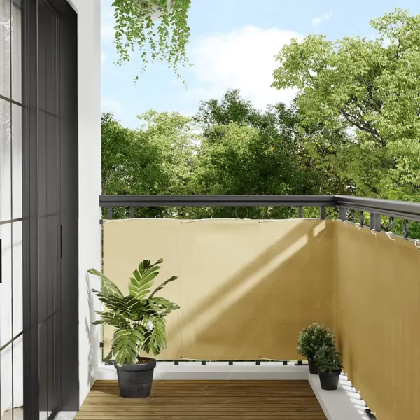 Gossi paravan de balcon, nisipiu, 90x500 cm, 100% poliester oxford