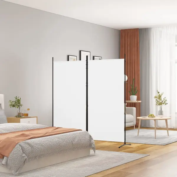 Gossi paravan de camera cu 2 panouri, alb, 175x180 cm, textil