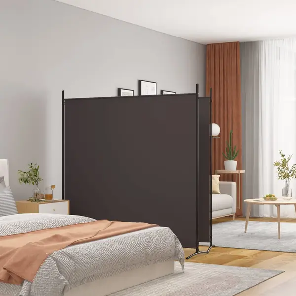 Gossi paravan de camera cu 2 panouri, maro, 348x180 cm, textil
