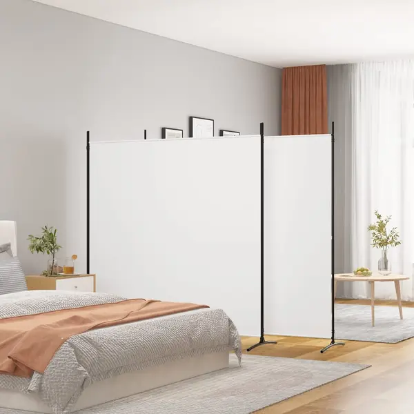 Gossi paravan de camera cu 3 panouri, alb, 525x180 cm, textil