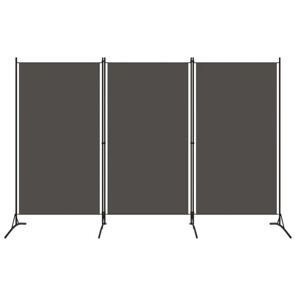 Gossi paravan de camera cu 3 panouri, antracit, 260 x 180 cm, textil