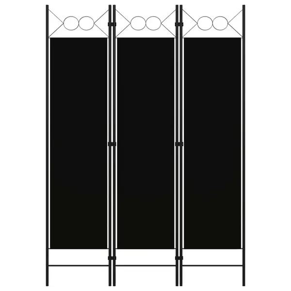 Gossi paravan de camera cu 3 panouri, negru, 120 x 180 cm