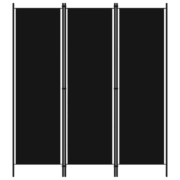 Gossi paravan de camera cu 3 panouri, negru, 150 x 180 cm