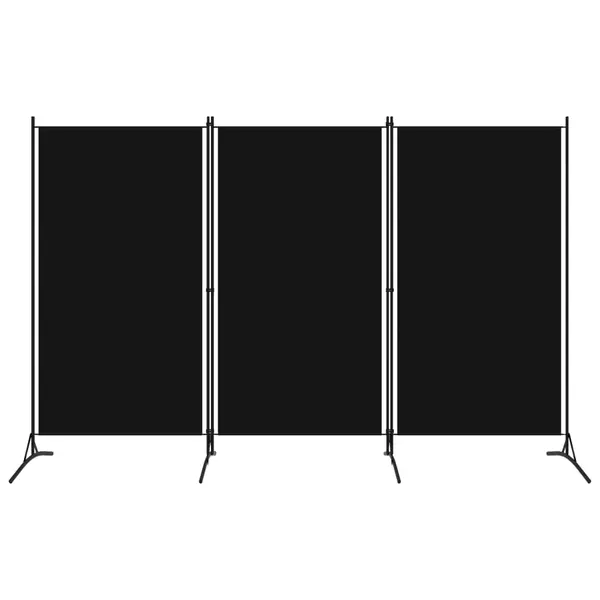 Gossi paravan de camera cu 3 panouri, negru, 260 x 180 cm, textil