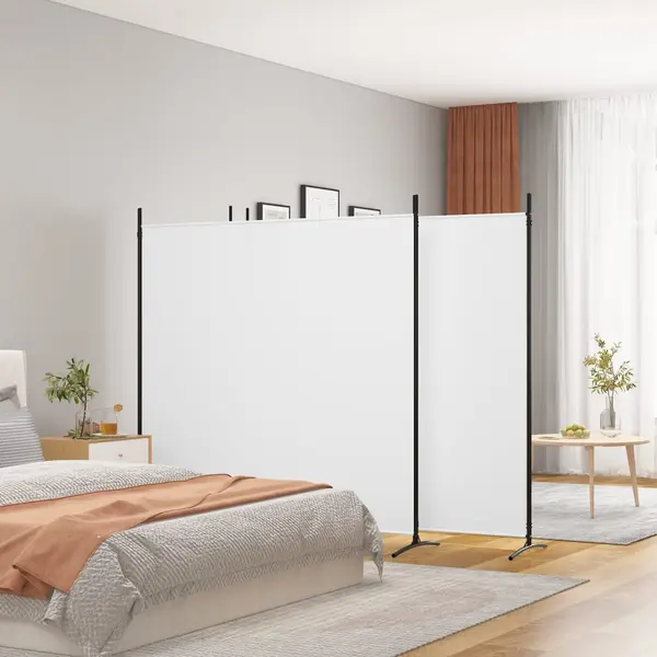 Gossi paravan de camera cu 4 panouri, alb, 698x180 cm, textil