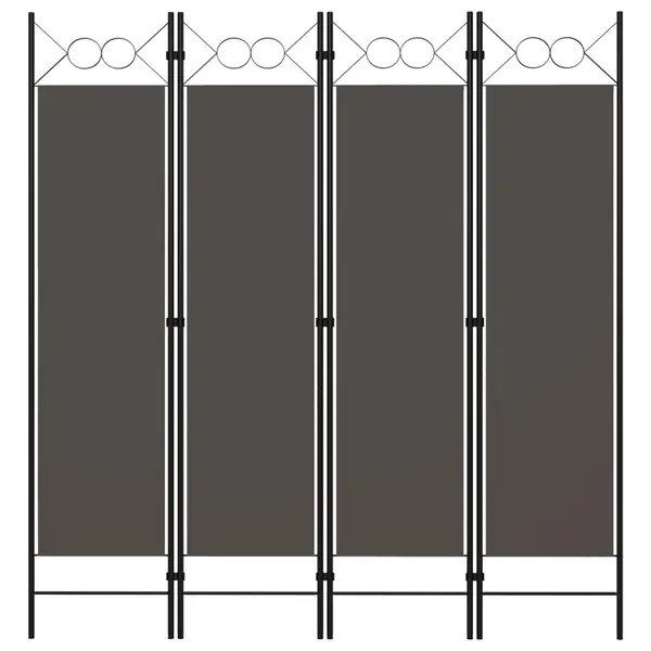 Gossi paravan de camera cu 4 panouri, antracit, 160x180 cm