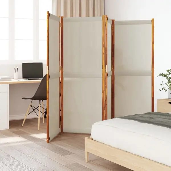 Gossi paravan de camera cu 4 panouri, gri deschis, 280x180 cm