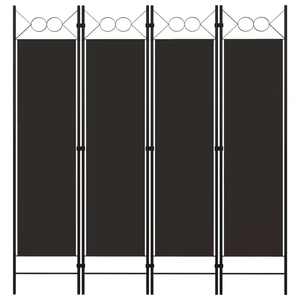Gossi paravan de camera cu 4 panouri, maro, 160 x 180 cm