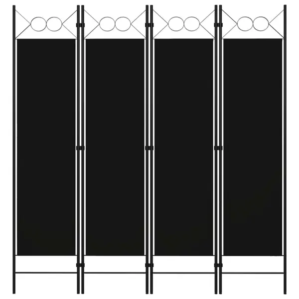 Gossi paravan de camera cu 4 panouri, negru, 160 x 180 cm
