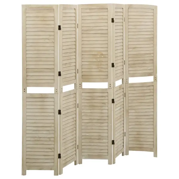 Gossi paravan de camera cu 5 panouri, 175x165 cm,lemn masiv paulownia