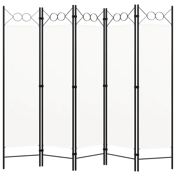 Gossi paravan de camera cu 5 panouri, alb, 200 x 180 cm