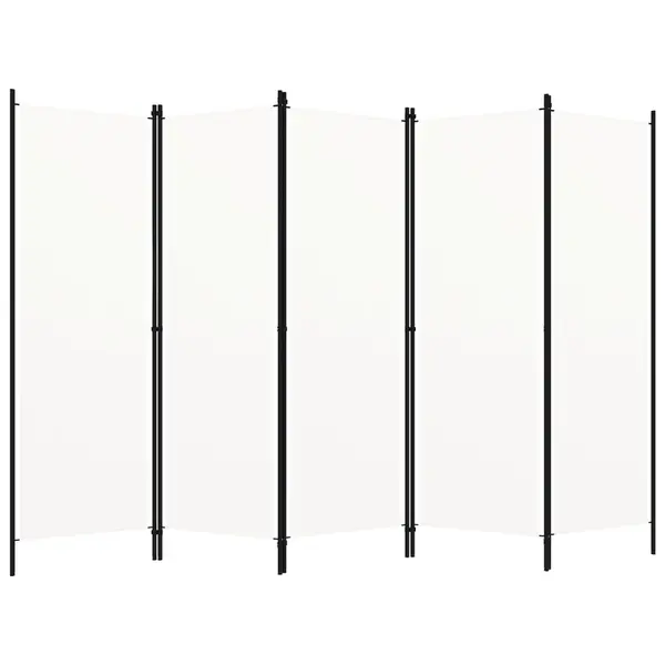 Gossi paravan de camera cu 5 panouri, alb, 250 x 180 cm