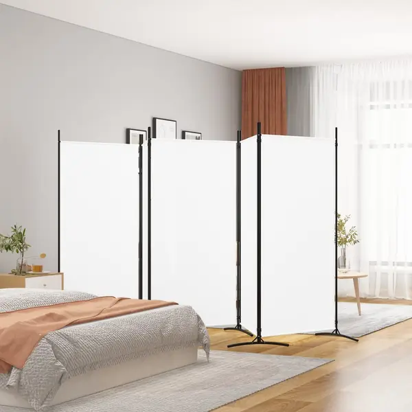 Gossi paravan de camera cu 5 panouri, alb, 433x180 cm, textil
