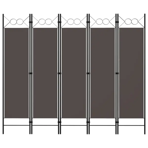 Gossi paravan de camera cu 5 panouri, antracit, 200 x 180 cm