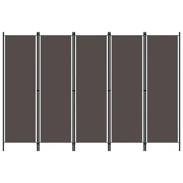 Gossi paravan de camera cu 5 panouri, antracit, 250 x 180 cm