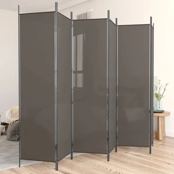 Gossi paravan de camera cu 6 panouri, antracit, 300x200 cm, textil