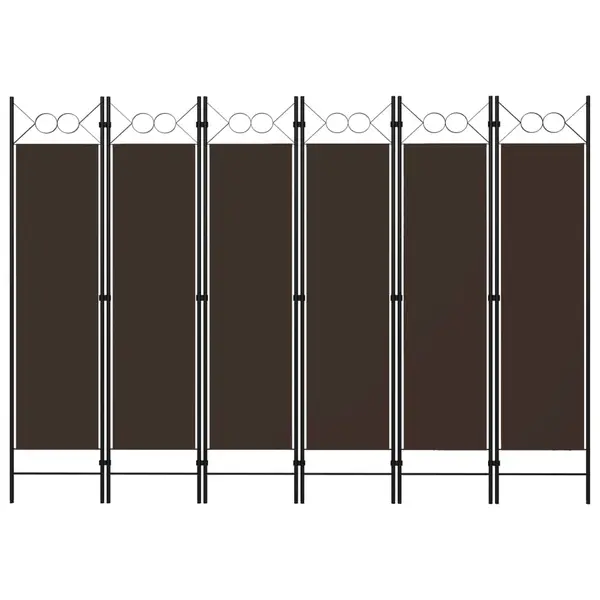 Gossi paravan de camera cu 6 panouri, maro, 240 x 180 cm