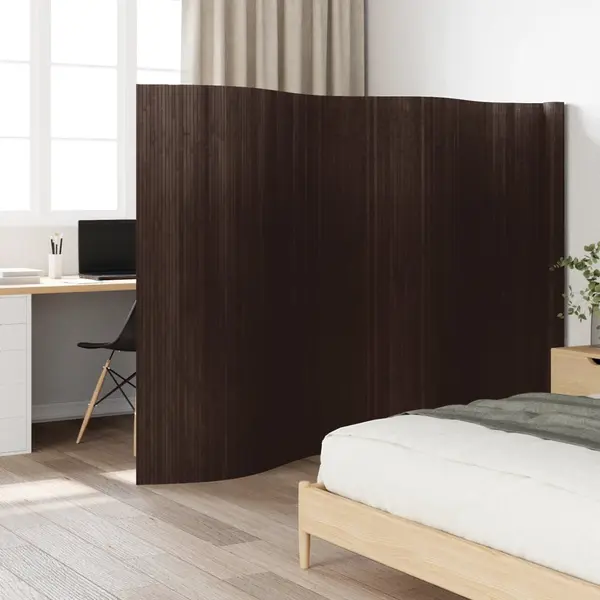 Gossi paravan de camera, maro inchis, 165x600 cm , bambus