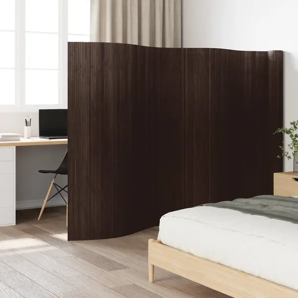 Gossi paravan de camera, maro inchis, 165x800 cm , bambus