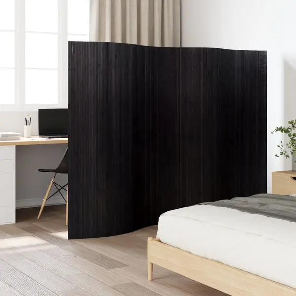 Gossi paravan de camera, negru, 165x250 cm, bambus