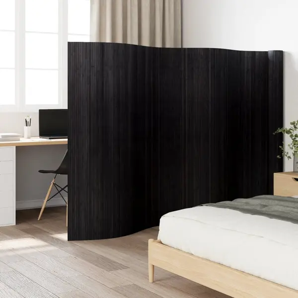 Gossi paravan de camera, negru, 165x800 cm, bambus