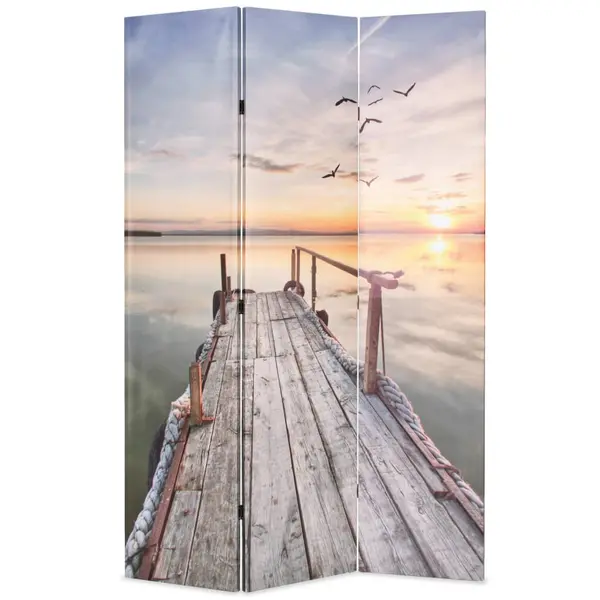 Gossi paravan de camera pliabil, 120 x 170 cm, imprimeu lac