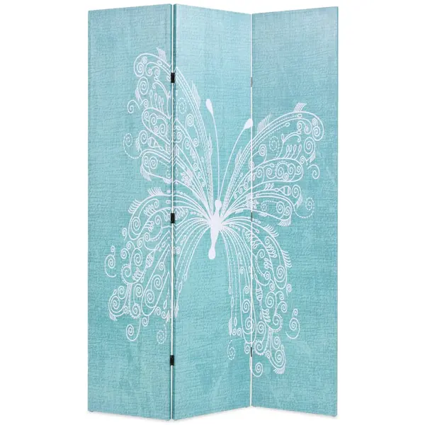 Gossi paravan de camera pliabil, albastru, 120 x 170 cm, fluture