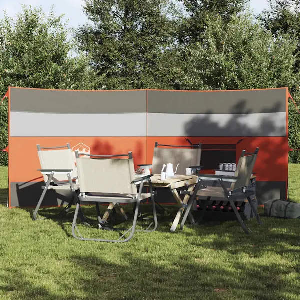 Gossi paravan de camping, gri/portocaliu, 340x130 cm, impermeabil