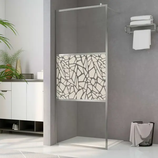 Gossi paravan de dus walk-in, 100 x 195 cm, sticla esg, model piatra