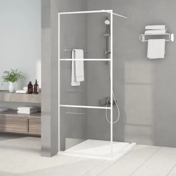 Gossi paravan de dus walk-in, alb, 80x195 cm, sticla esg transparenta
