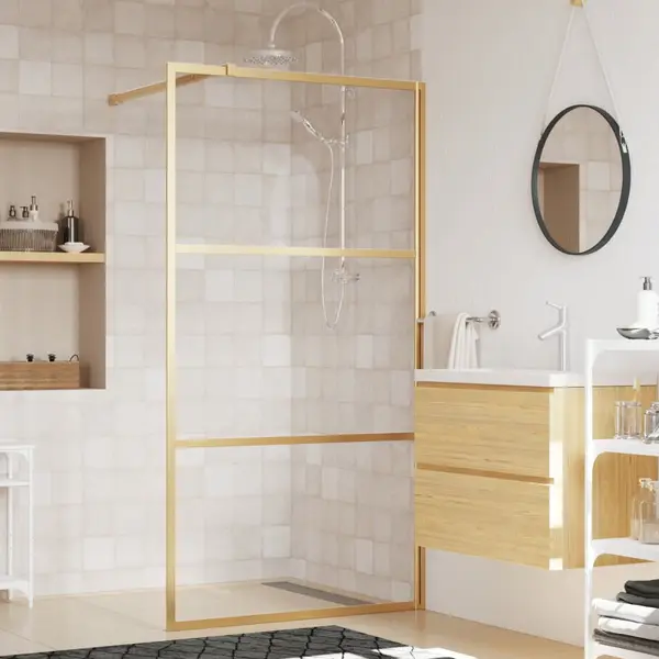 Gossi paravan de dus walk-in auriu 115x195 cm sticla esg transparenta