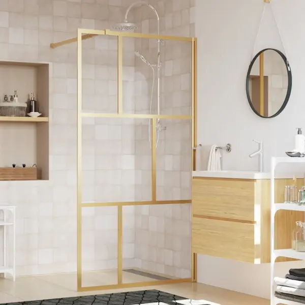 Gossi paravan de dus walk-in auriu 115x195 cm sticla esg transparenta