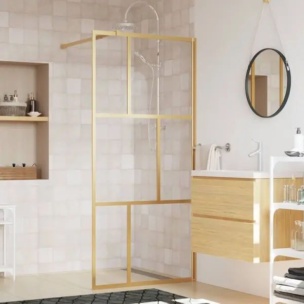 Gossi paravan de dus walk-in auriu, 90x195 cm sticla esg transparenta