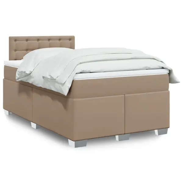 Gossi pat box spring cu saltea, cappuccino, 120x190cm piele ecologica