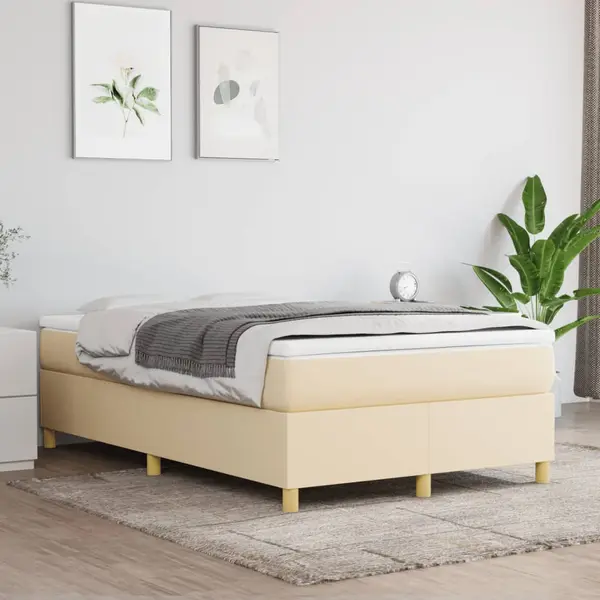 Gossi pat box spring cu saltea, crem, 120x200 cm, textil