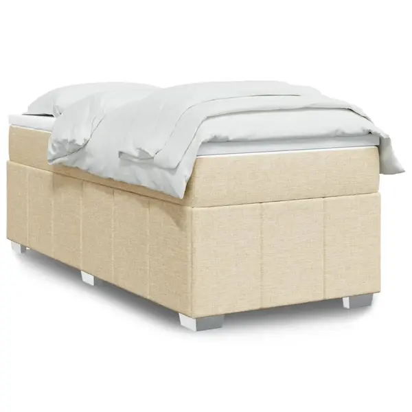 Gossi pat box spring cu saltea, crem, 80x200 cm, textil