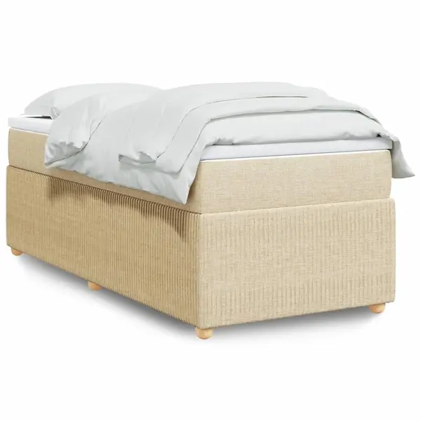 Gossi pat box spring cu saltea, crem, 80x200 cm, textil