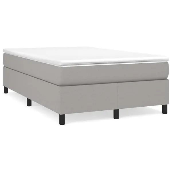 Gossi pat box spring cu saltea, gri deschis, 120x190 cm, textil
