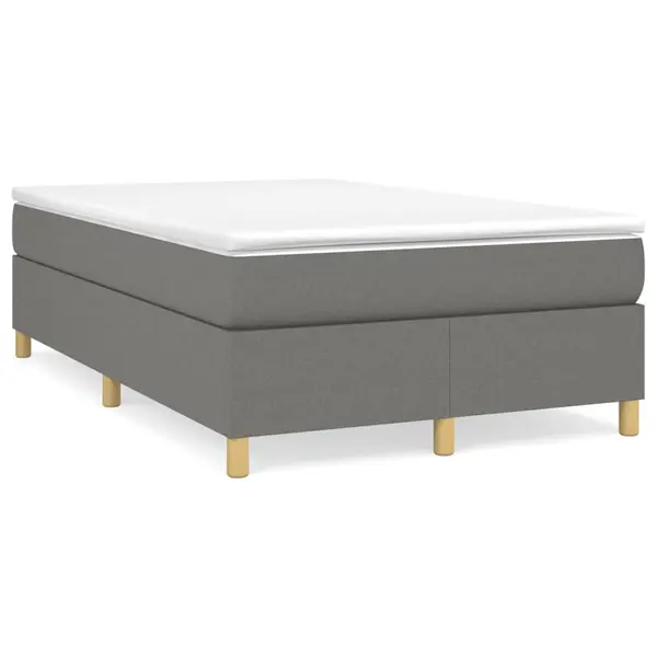 Gossi pat box spring cu saltea, gri inchis, 120x190 cm, textil