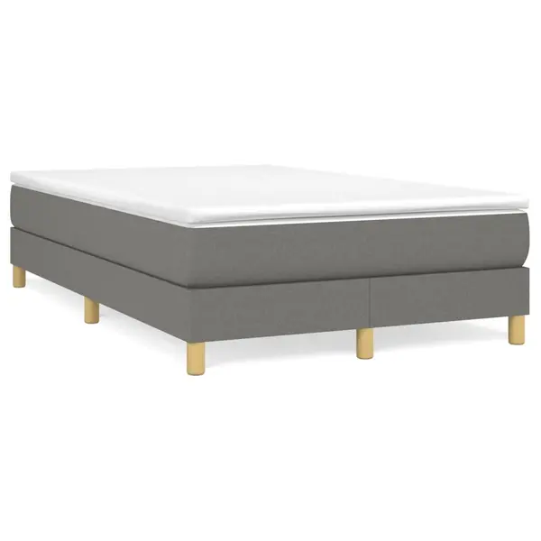 Gossi pat box spring cu saltea, gri inchis, 120x190 cm, textil