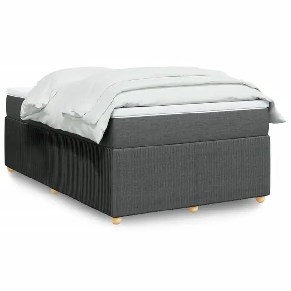Gossi pat box spring cu saltea, gri inchis, 120x190 cm, textil