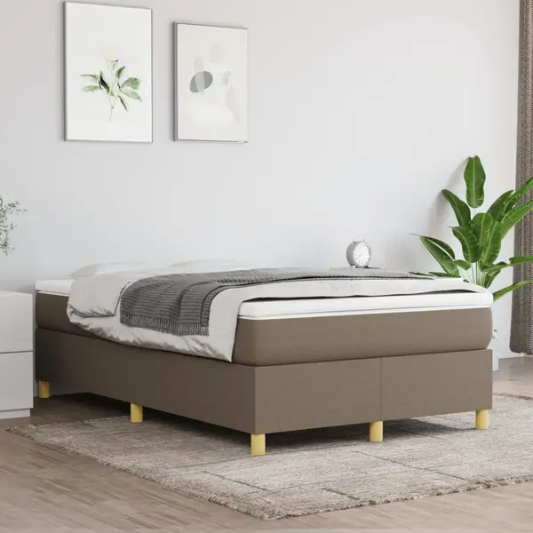 Gossi pat box spring cu saltea, gri taupe, 120x200 cm, textil