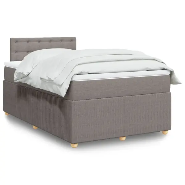Gossi pat box spring cu saltea, gri taupe, 120x200 cm, textil
