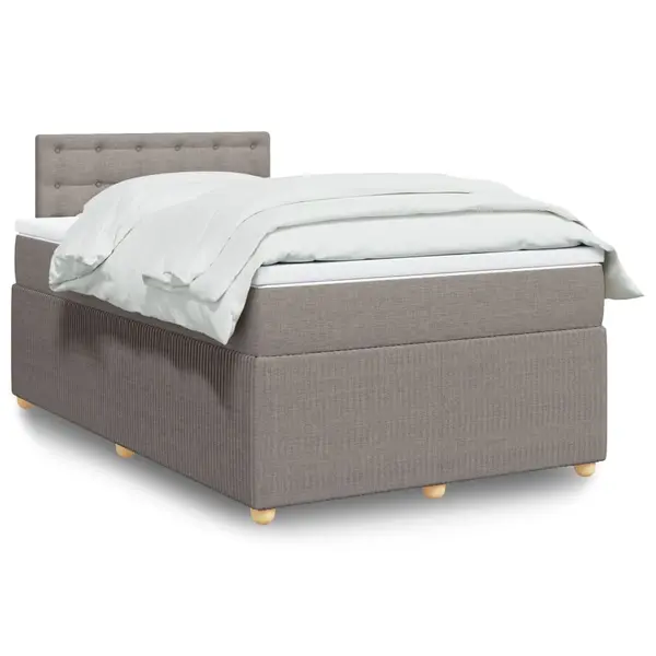 Gossi pat box spring cu saltea, gri taupe, 120x200 cm, textil
