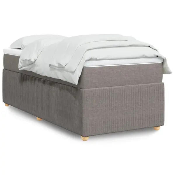 Gossi pat box spring cu saltea, gri taupe, 90x200 cm, textil