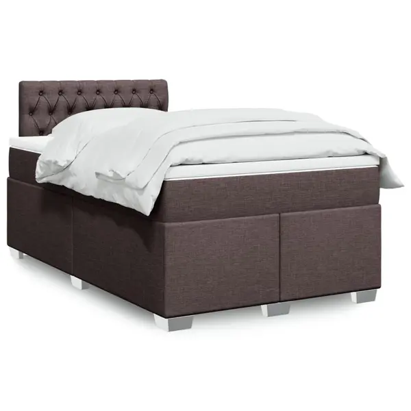Gossi pat box spring cu saltea, maro inchis, 120x190 cm, textil